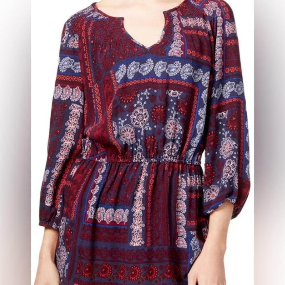 Tommy Hilfiger Tapestry Peplum Paisley Bohemian Floral Print  XL